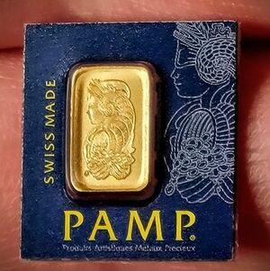 1g Solid 999.9 24kt Gold Pamp Bar W/ Assay Cert